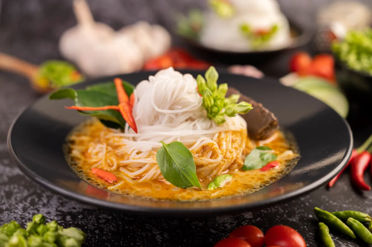 Rice noodles in fish curry sauce is ranked the 90th best curry in the world