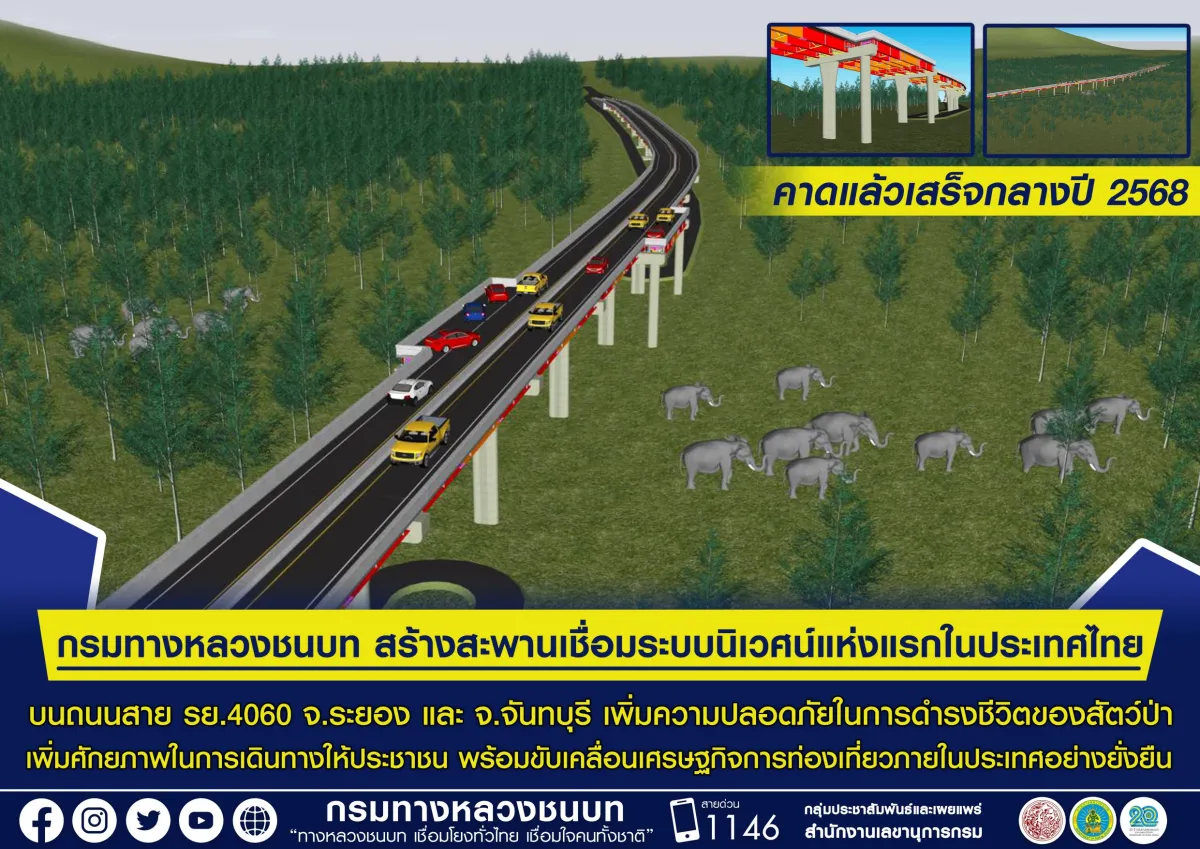 Thailand's 1st “Ecosystem Bridge" located on Rayong - Chanthaburi highway