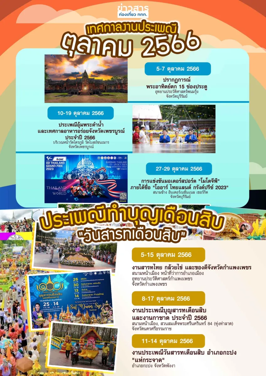 ปฏิทินเที่ยวไทยฉบับเดือนตุลาคม 2566