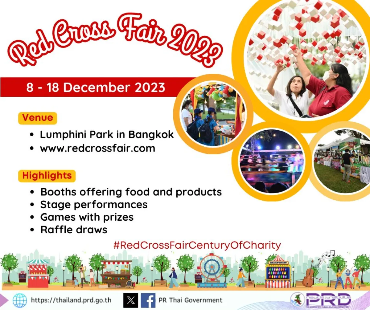 Red Cross Fair 2023 to take place from 8 to 18 December, at Bangkok’s Lumphini Park
