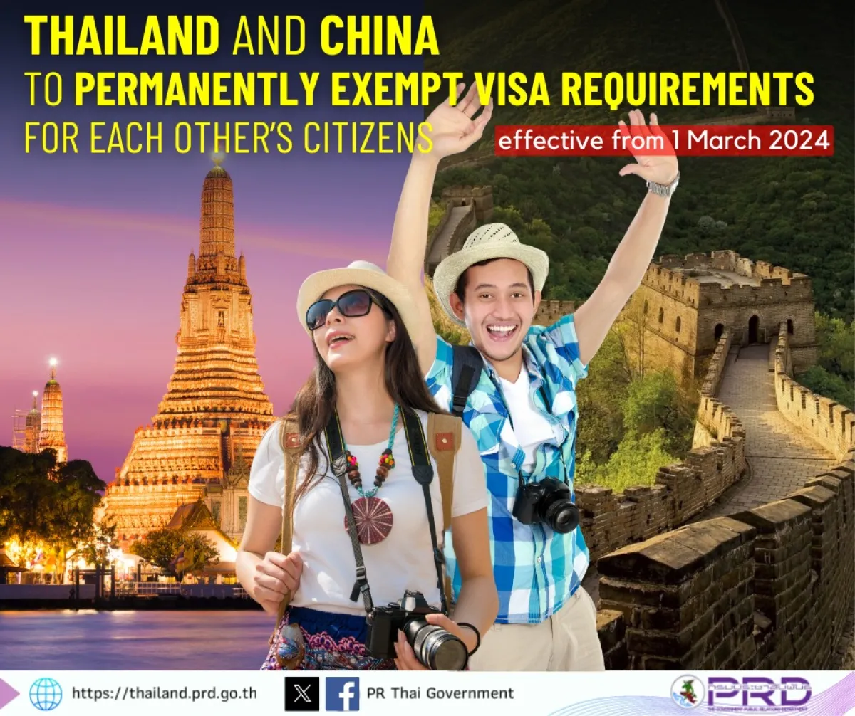Thailand and China to permanently exempt visa requirements for each other’s citizens