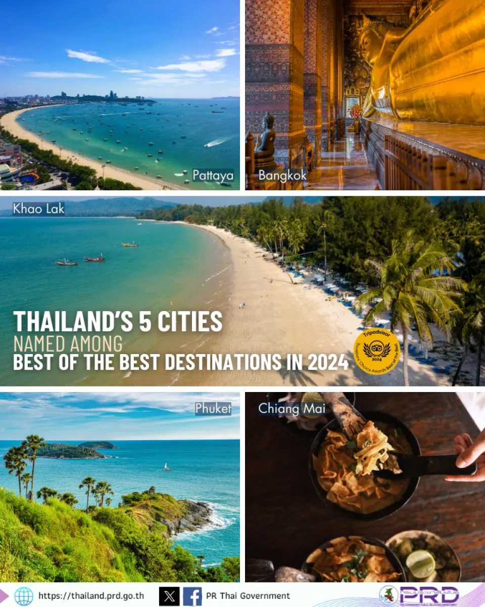 Thailand’s five cities named among best of the best destinations in 2024