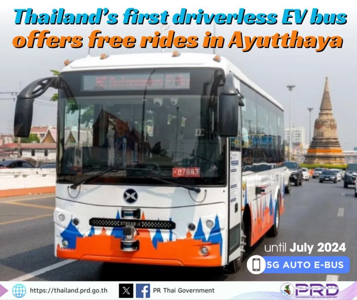 Thailand’s first driverless EV bus offers free rides in Ayutthaya