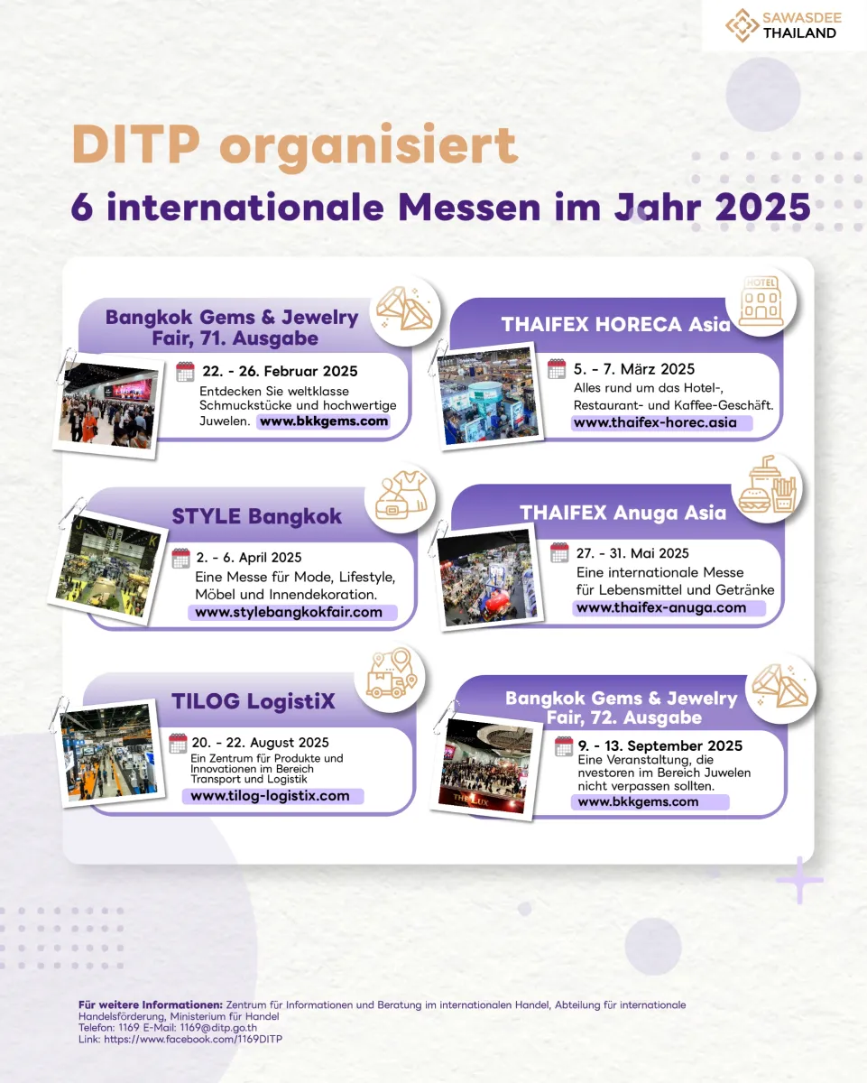 DITP organisiert 6 internationale Messen im Jahr 2025