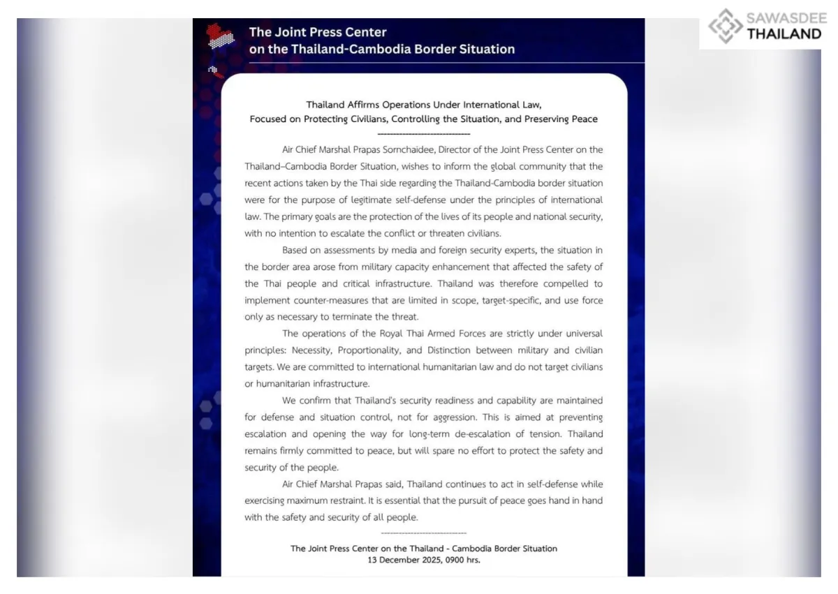 Thailand Affirms Operations Un...