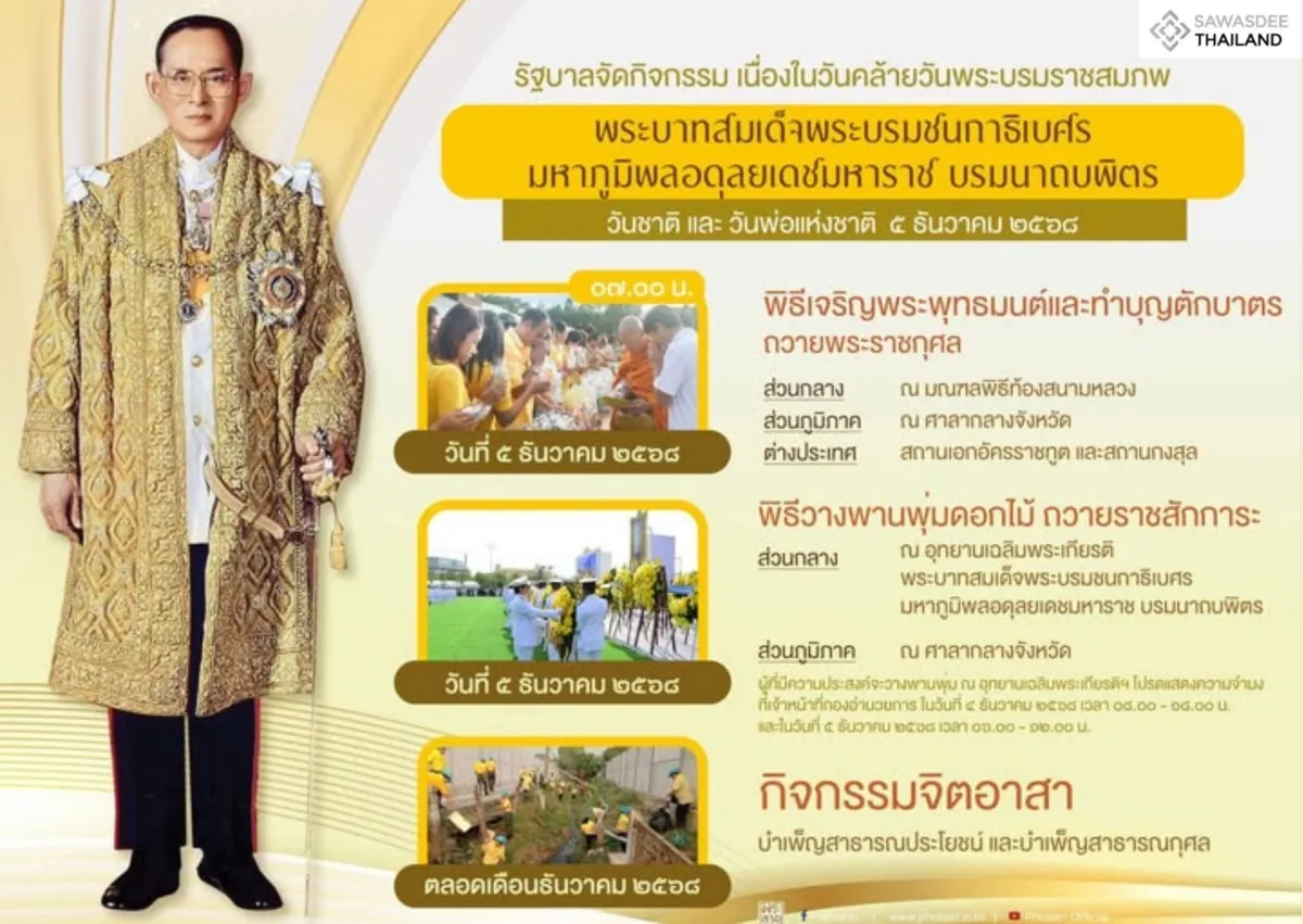 Government holds nationwide events on King Bhumibol’s birthday
