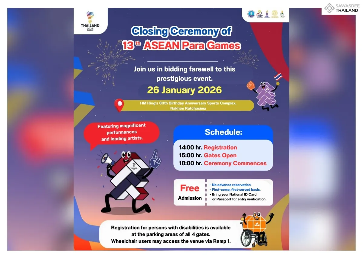 Invitation to the Closing Ceremony of the 13th ASEAN Para Games (ASEAN Para Games 2025)