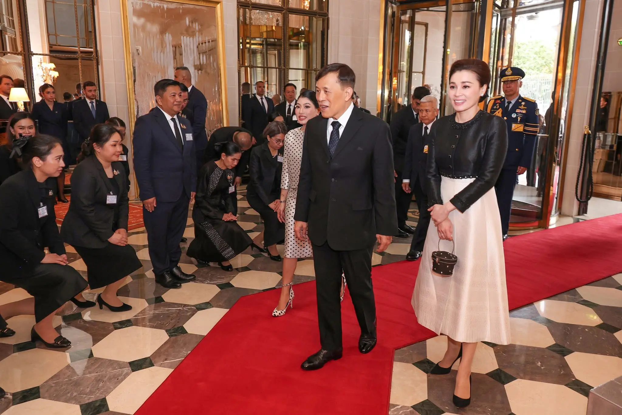 Thai King and Queen Arrive in France