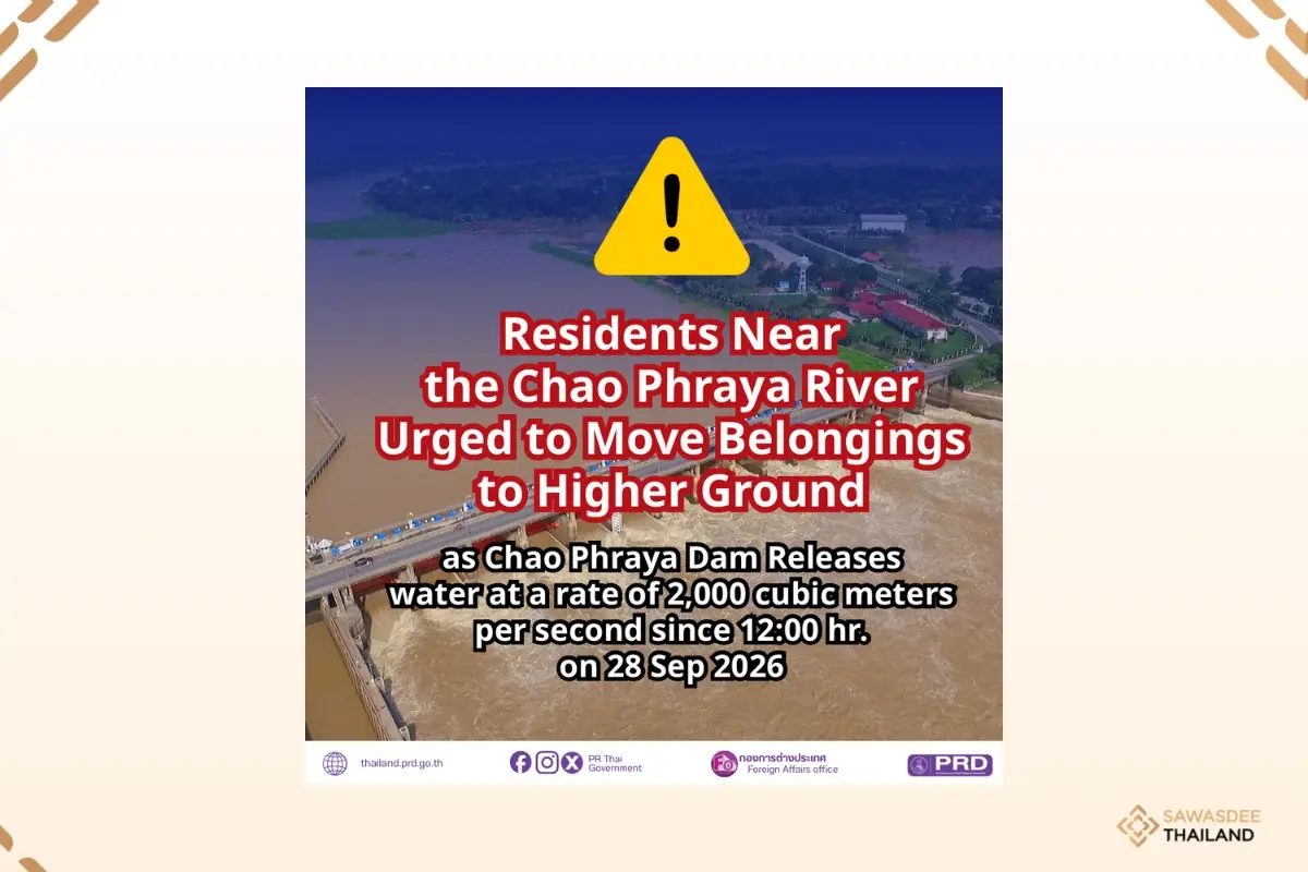 Alert: Residents Near the Chao Phraya River Urged to Move Belongings to Higher Ground