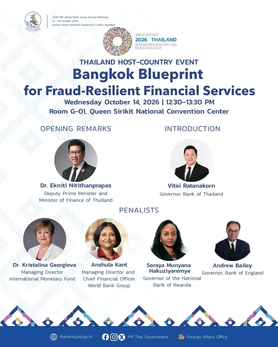 Today’s Highlight: Thailand, in partnership with the International Monetary Fund (IMF) and the World Bank Group