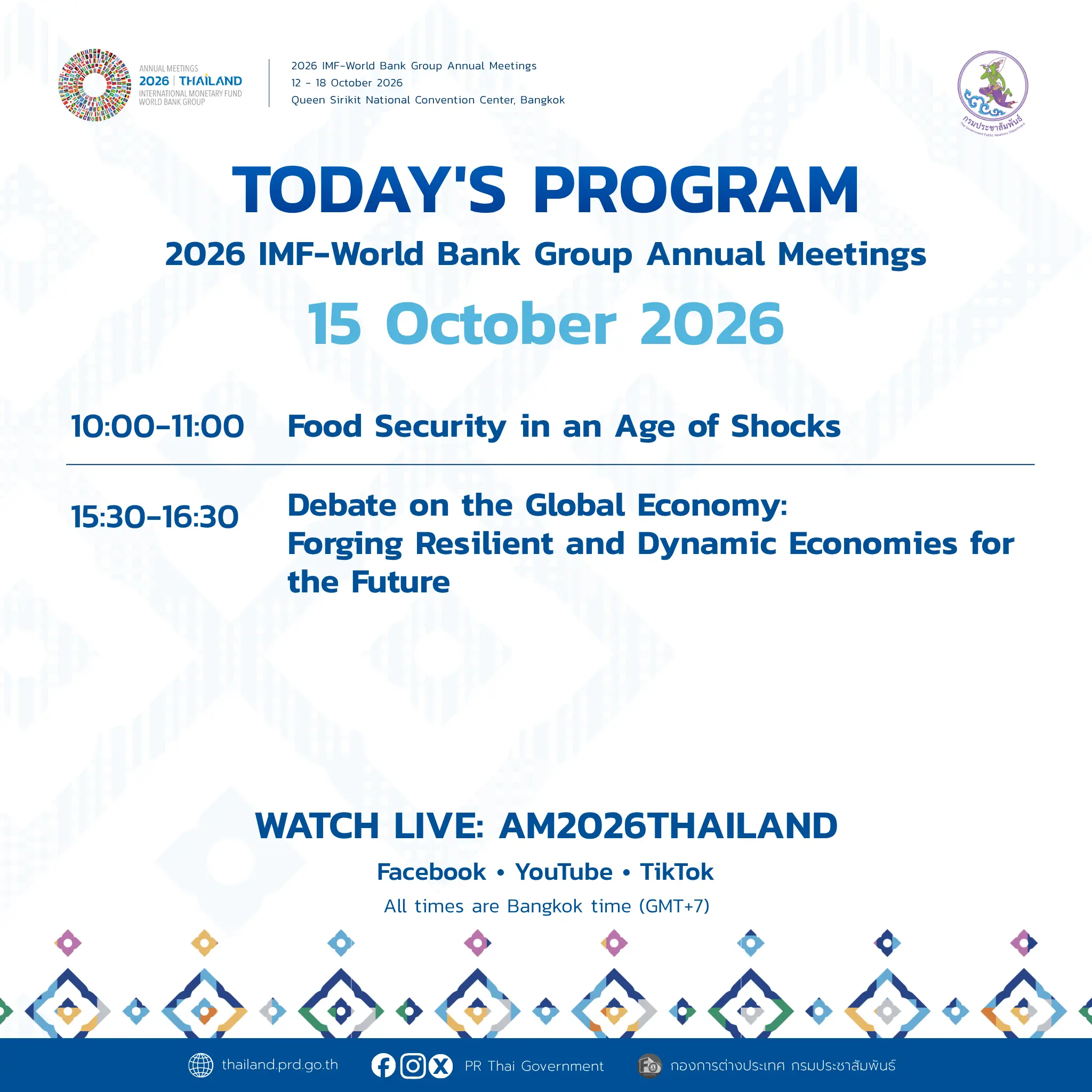 Today’s Program | 15 October 2026